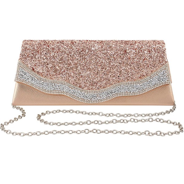 Naimo Rhinestone Envelop Evening Champagne