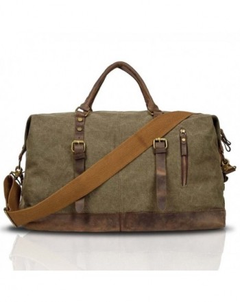 BAIGIO Canvas Leather Weekend Luggage