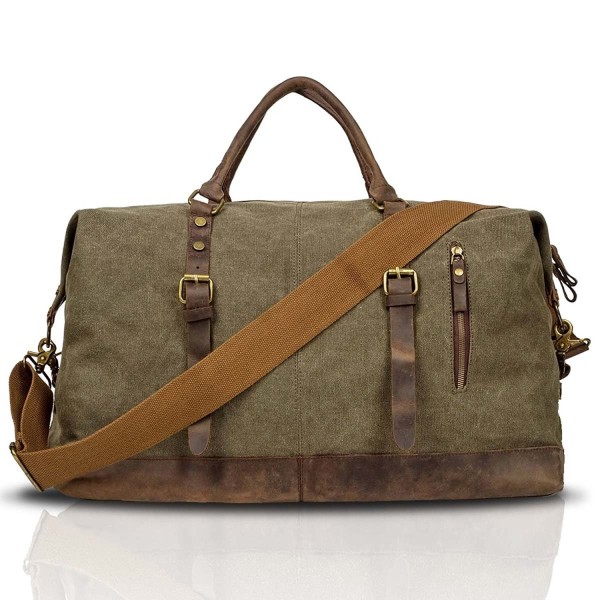 BAIGIO Canvas Leather Weekend Luggage