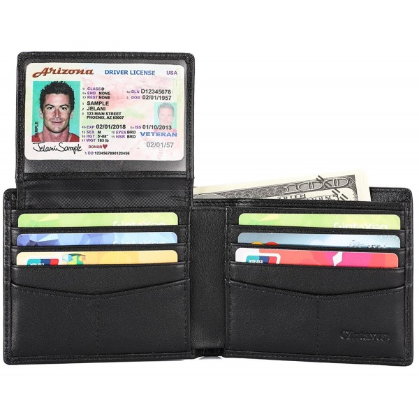 Genuine Leather Bifold Wallet Blocking