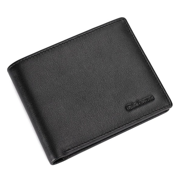 Mens Genuine Leather Bifold Wallet with 2 ID Window and RFID Blocking ...