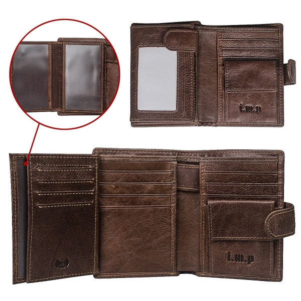 RFID Blocking Leather Wallet for Men- Multi Card W/snap Closure Genuine ...
