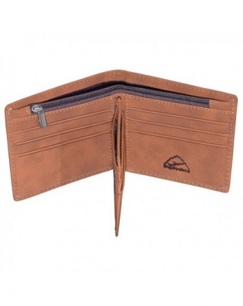 Hopsooken Leather Bifold Wallet Trifold
