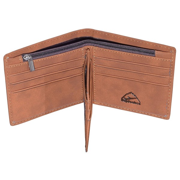 Hopsooken Leather Bifold Wallet Trifold