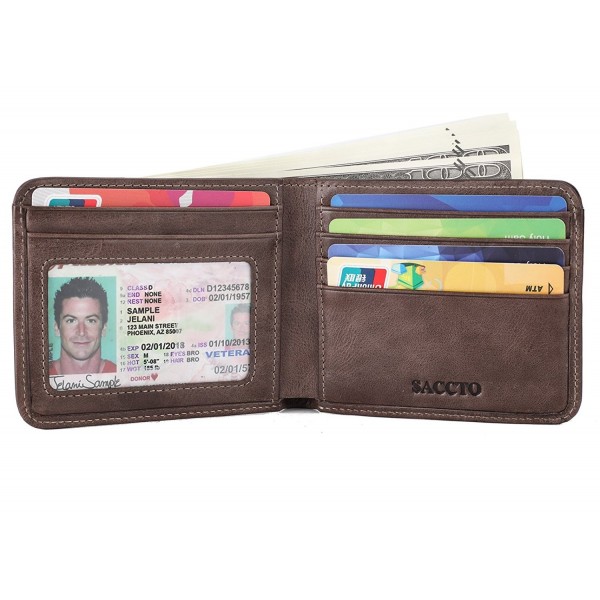 Mens Wallet Genuine Leather Bifold Wallet with Coin Pocket and RFID ...