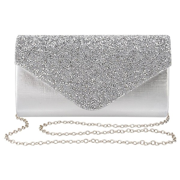 silver prom clutch