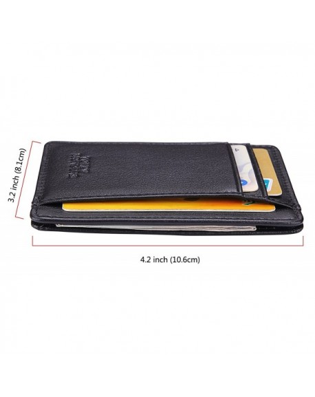 Minimalist Genuine Leather Wallet RFID Front Pocket Wallet Slim Credit ...