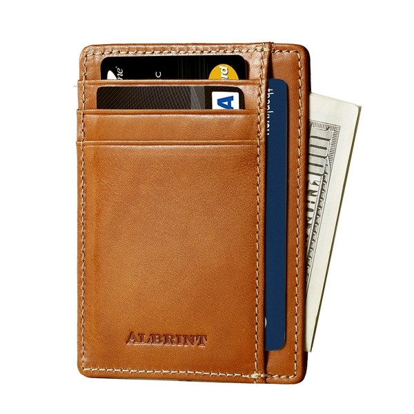 Albrint Wallets Blocking Leather Minimalist