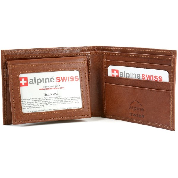 RFID Safe Men's Leather Bifold Passcase Wallet 2-in-1 Card Case - Brown ...