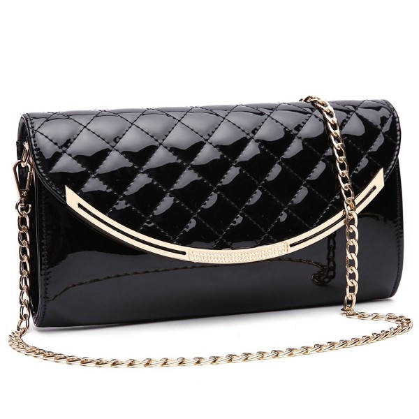 Leather Evening Handbag Shoulder - BLACK - C817Z4ES8ZW