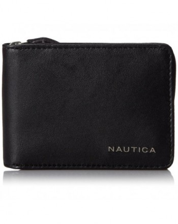 Nautica Mens Leather Wallet Black