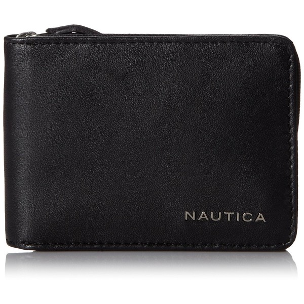 Nautica Mens Leather Wallet Black