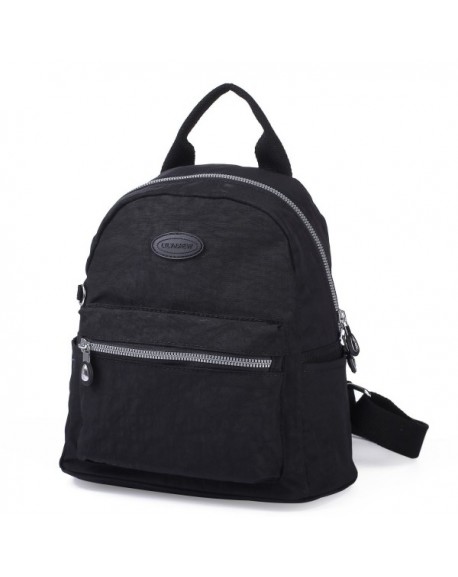Lily & Drew Nylon Casual Travel Daypack Backpack Purse - Small Black ...