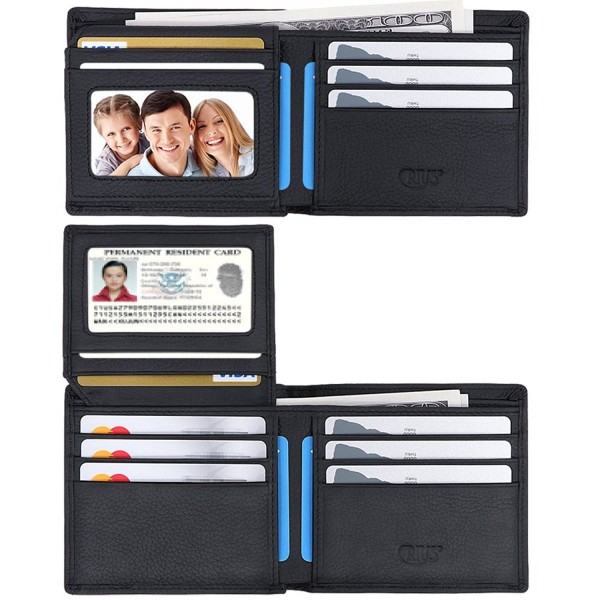 Blocking Cowhide Leather Wallet Windows Blocking Cowhide Leather Wallet Windows
