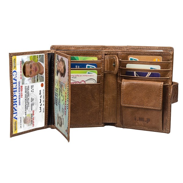 Genuine Leather Blocking Wallets Trifold