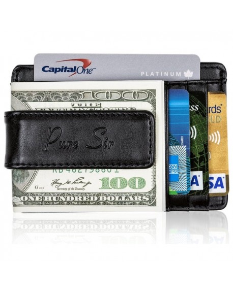 Mens RFID Genuine Leather Slim Wallets w/ Money Clip - The Minimalist ...