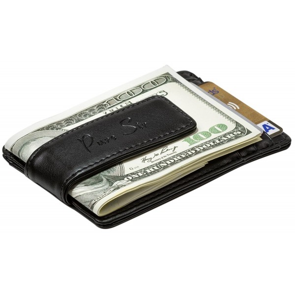 Mens RFID Genuine Leather Slim Wallets w/ Money Clip - The Minimalist ...