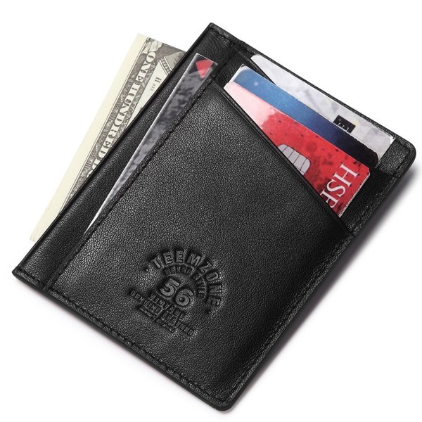 Teemzone Minimalist Wallet Genuine Leather