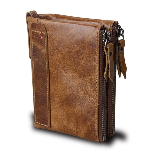 Blocking Leather Wallets Zipper Pocket Blocking Leather Wallets Zipper Pocket