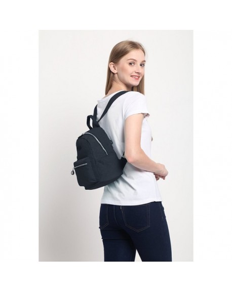 Lily & Drew Nylon Casual Travel Daypack Backpack Purse - Small Black ...
