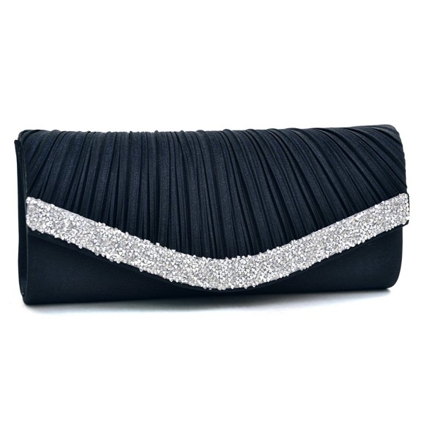 Rhinestone Evening Crystal Pleated Handbag