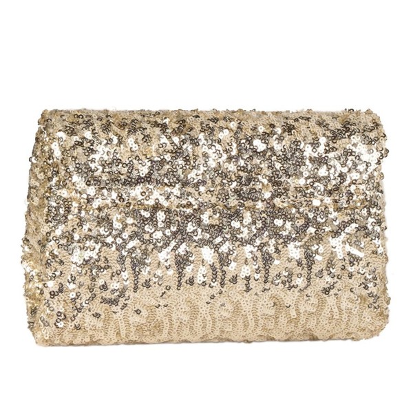 Women Gold Clutch Purse with Sequin/Gold Evening Bag with Flap and 2 ...