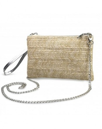 Zipper Wristlet Clutch Womens Silver