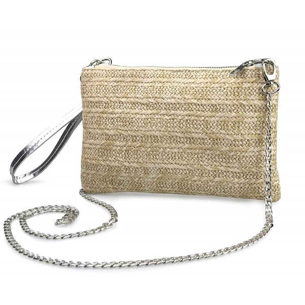 Zipper Wristlet Clutch Womens Silver