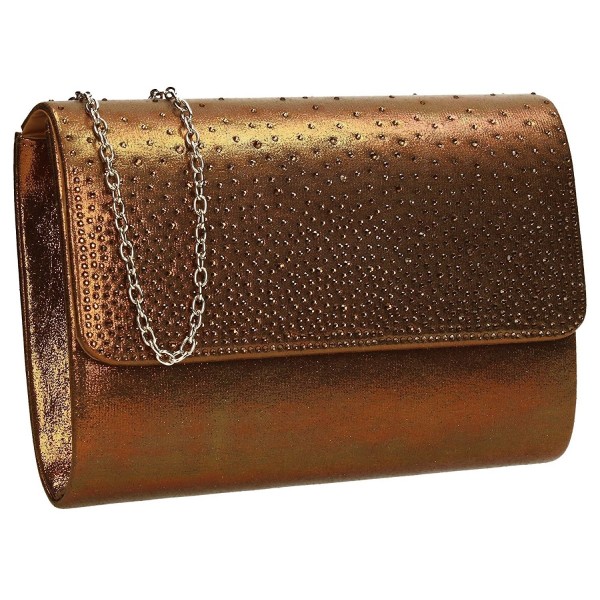 Natalie Diamante Metallic Clutch Bag