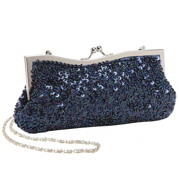 Dazzling Sequined Baguette Evening Clutch