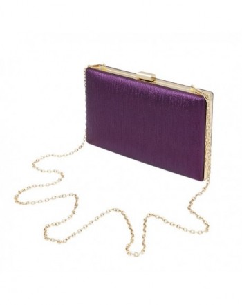 Elegant Leather Clutch Evening Purple