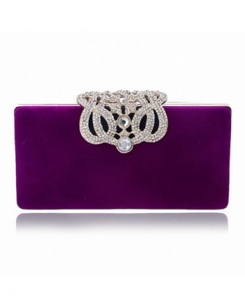 Afibi Rhinestones Velvet Clutch Evening