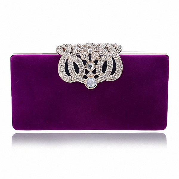 Afibi Rhinestones Velvet Clutch Evening