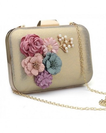 Womens Flower Evening Clutch Handbag