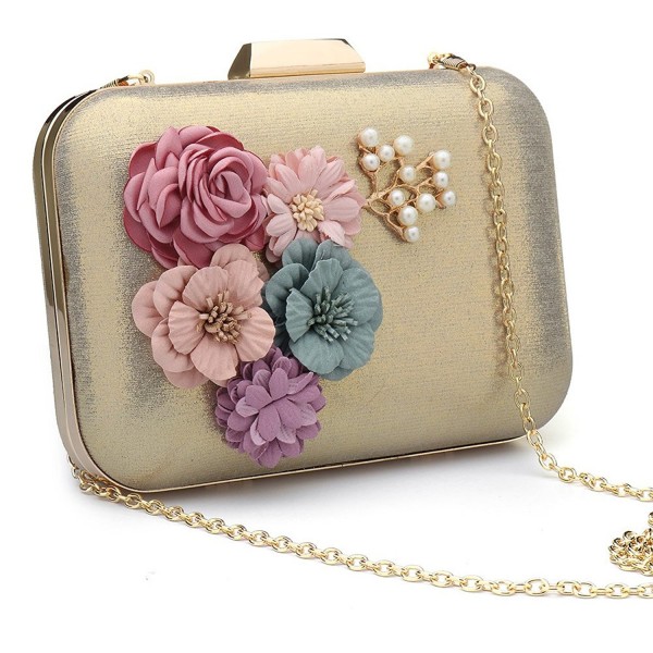 Womens Flower Evening Clutch Handbag