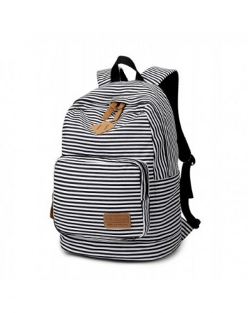 Spalison Striped Canvas Backpack Daypack