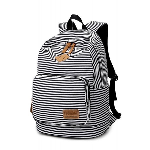 Spalison Striped Canvas Backpack Daypack