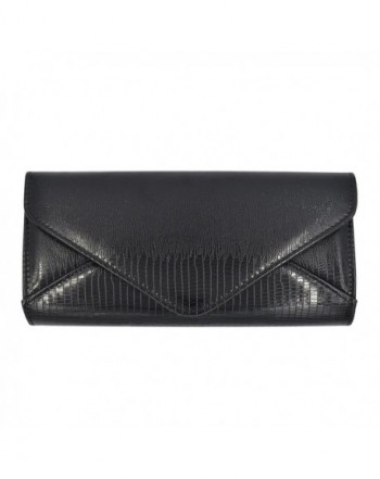 Leather Textured Envelope Evening Handbag