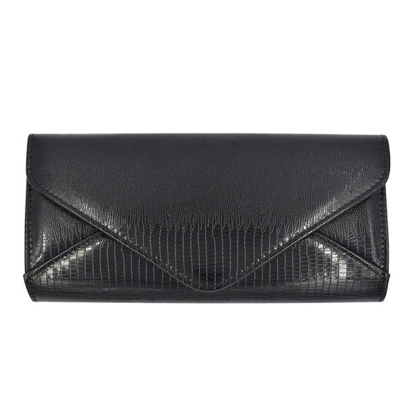 Leather Textured Envelope Evening Handbag