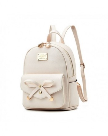 Girls Bowknot Leather Backpack Purse