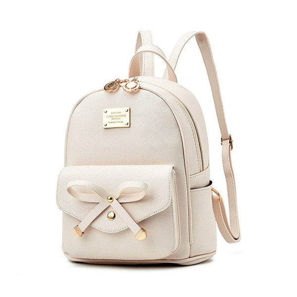 Girls Bowknot Leather Backpack Purse