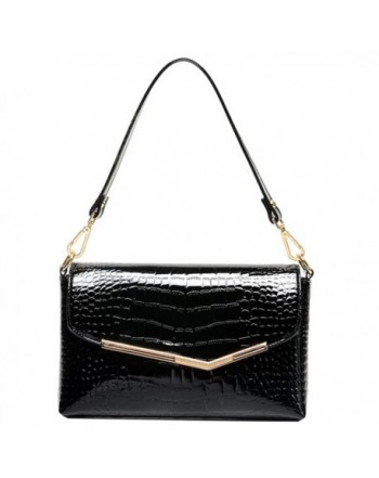 Leather Handbag Alligator Pattern Shoulder