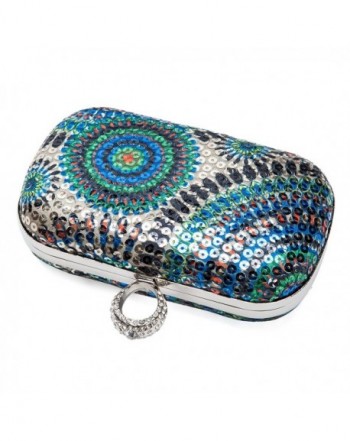 Dazzling Ring Clutch Bags Rhinestone Studded Mini Sequin Womens Evening ...