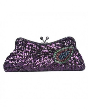 Lifewish Handbag Beaded Peacock Sequins