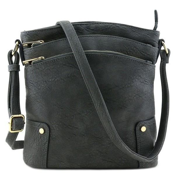 Triple Pocket Large Crossbody Dark