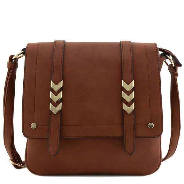 Double Compartment Large Crossbody Brown