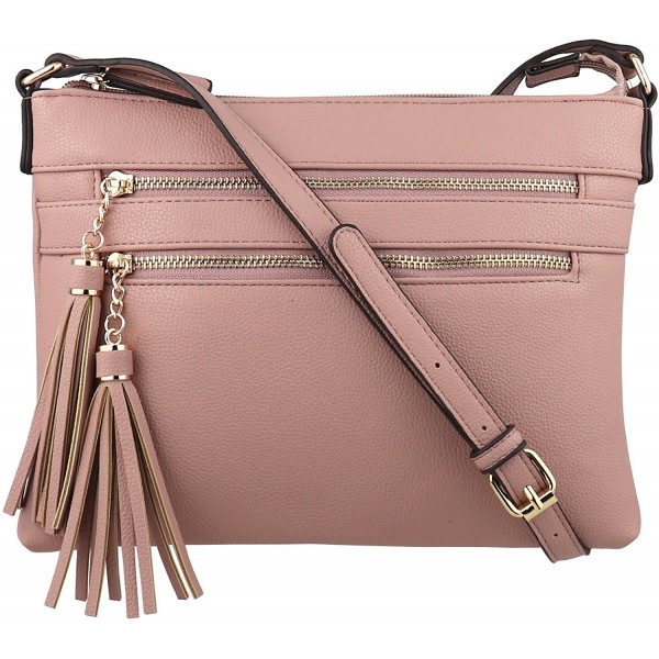 BRENTANO Multi Zipper Crossbody Handbag Accents BRENTANO Multi Zipper Crossbody Handbag Accents