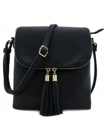 Double Compartment Crossbody Tassel Accent