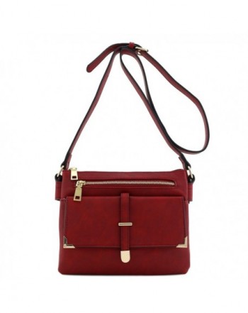 Flap Pocket Crossbody Bag Burgundy