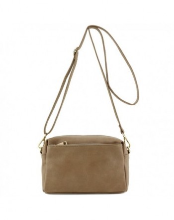 Small Triple Zip Crossbody Stone